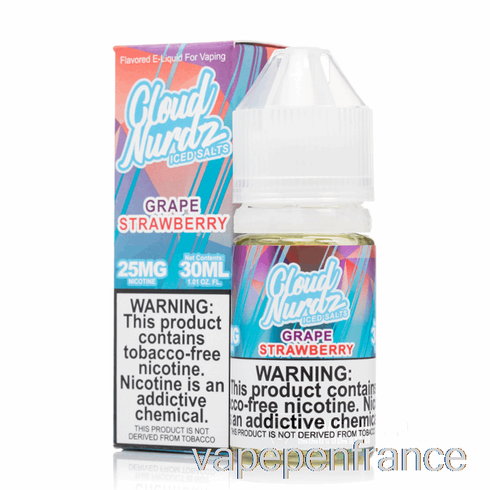 Fraise Aux Raisins Glacés - Sels Cloud Nurdz - Stylo Vape 30 Ml 50 Mg